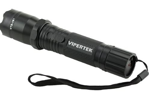 Best Budget Tactical Flashlight - VIPERTEK VTS-191 - 25,000,000 V Heavy Duty Stun Gun - Rechargeable with LED Tactical Flashlight (Black)