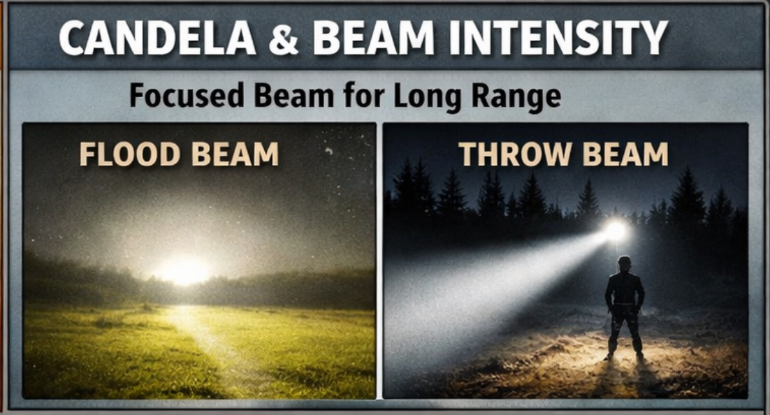 candela vs beam intensity