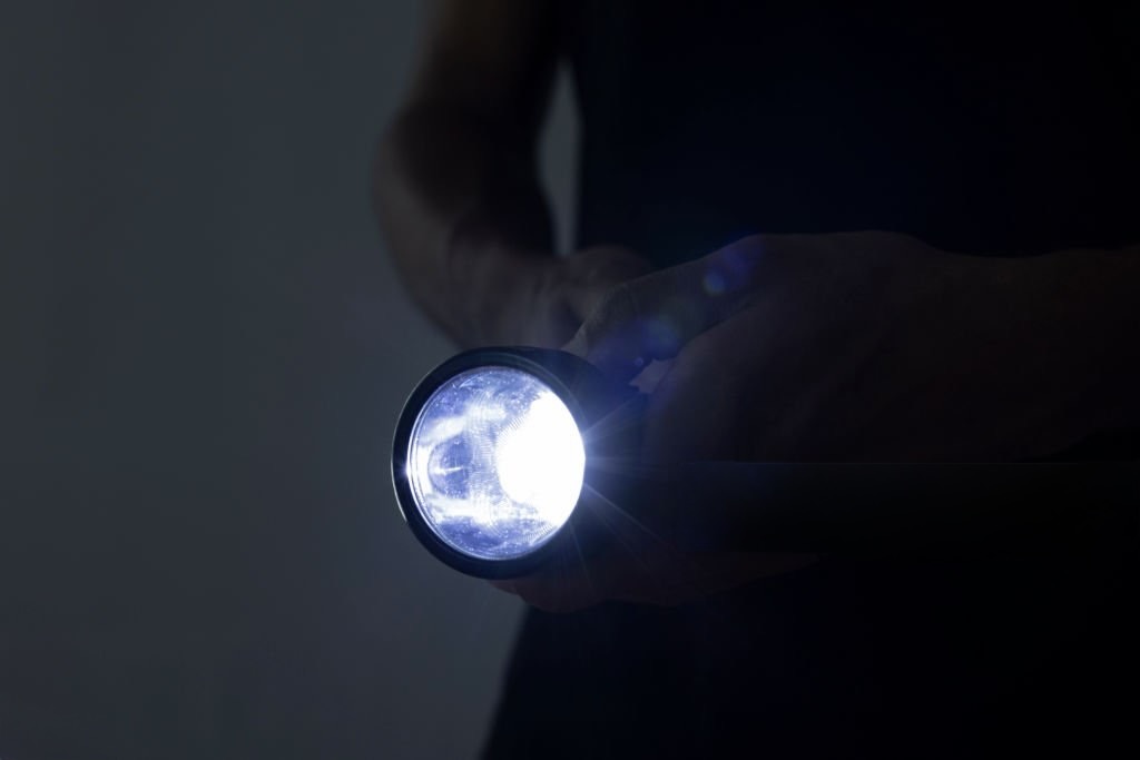 flashlight used during home power outage emergency