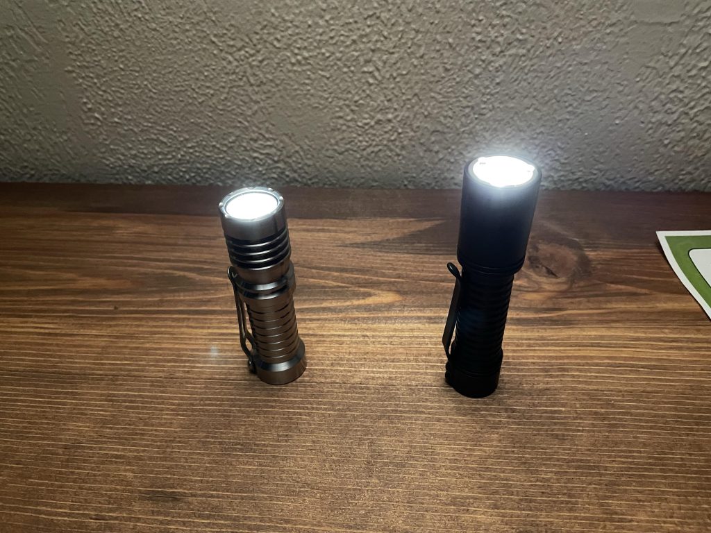 flashlight tail standing used as lantern during power outage
